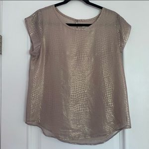 JOIE SHIMMER “SNAKE SKIN” LINED TOP SIZE MEDIUM